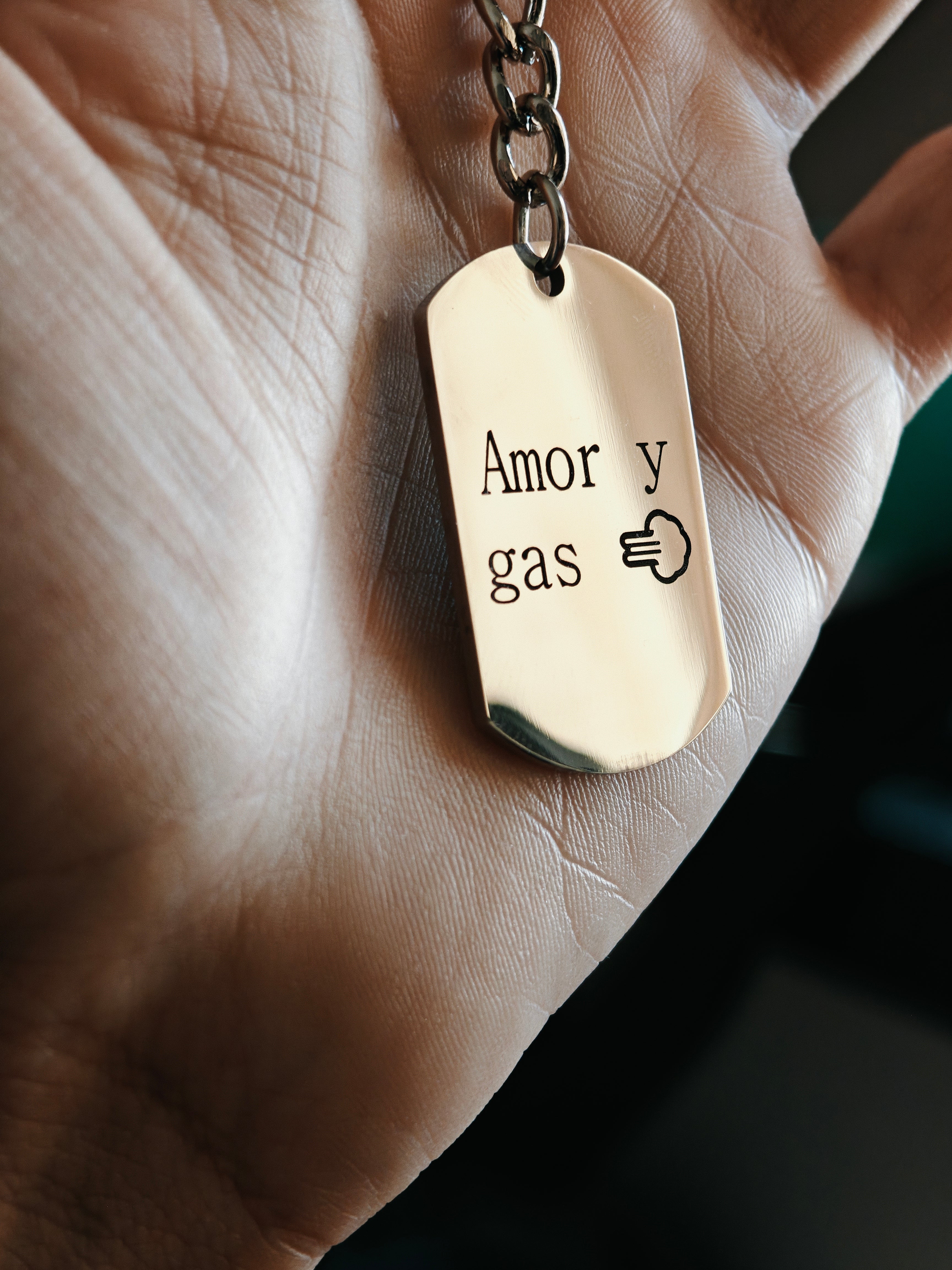 Llavero Militar acero quirúrgico personalizado con fibra láser