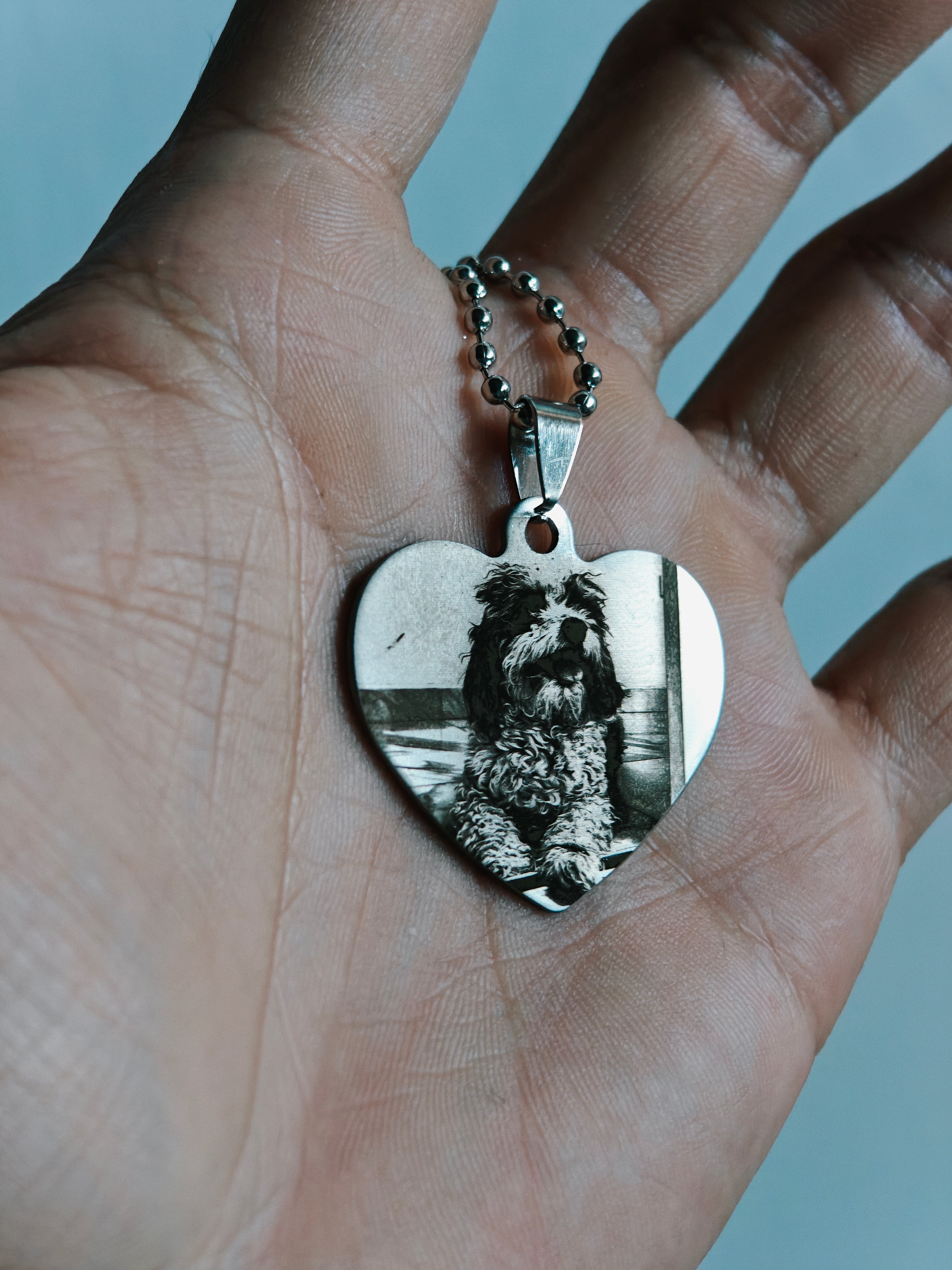 Collar Corazón acero quirúrgico personalizado con fibra láser
