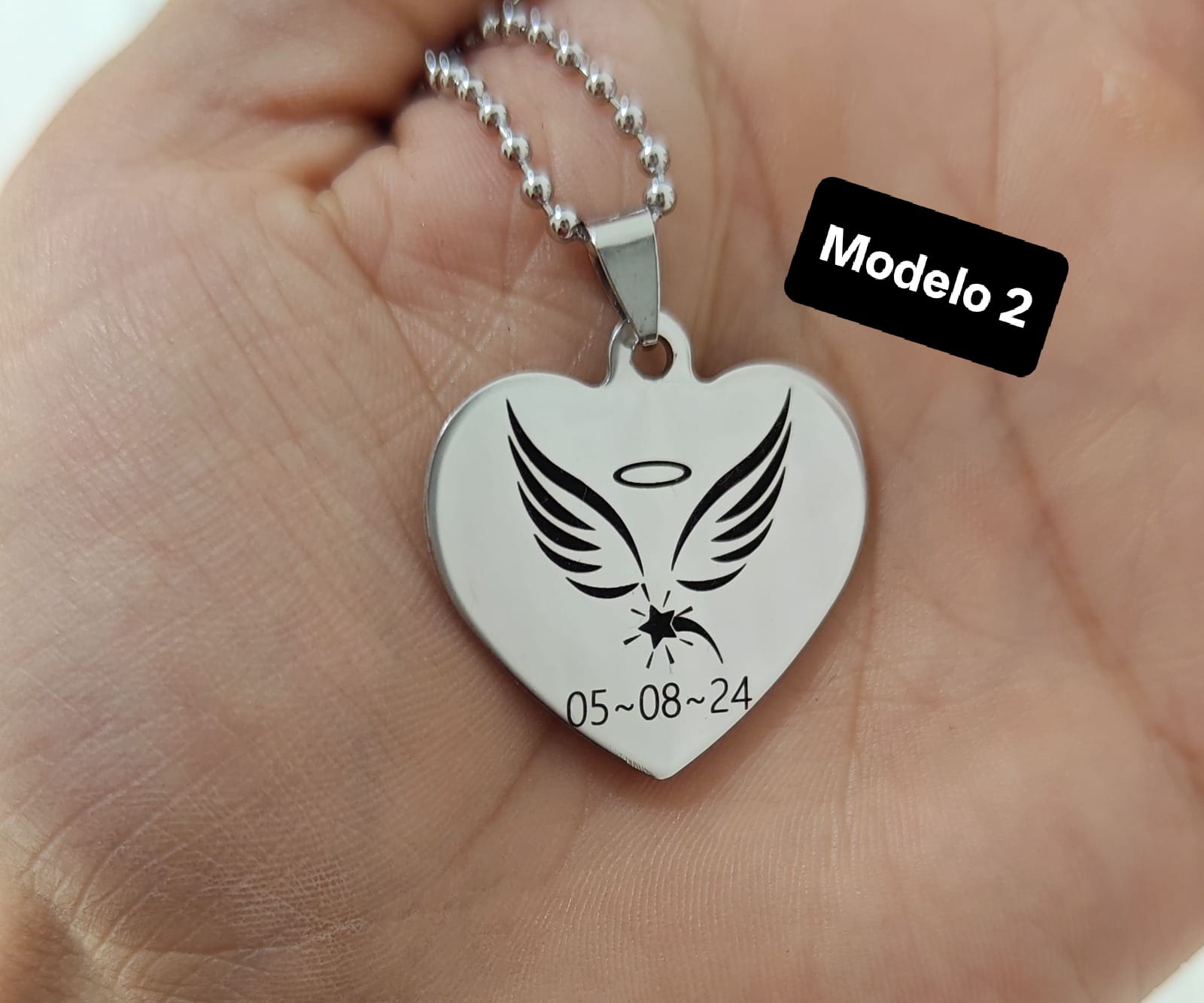 Collar Bebé Cometa acero quirúrgico personalizado con fibra láser