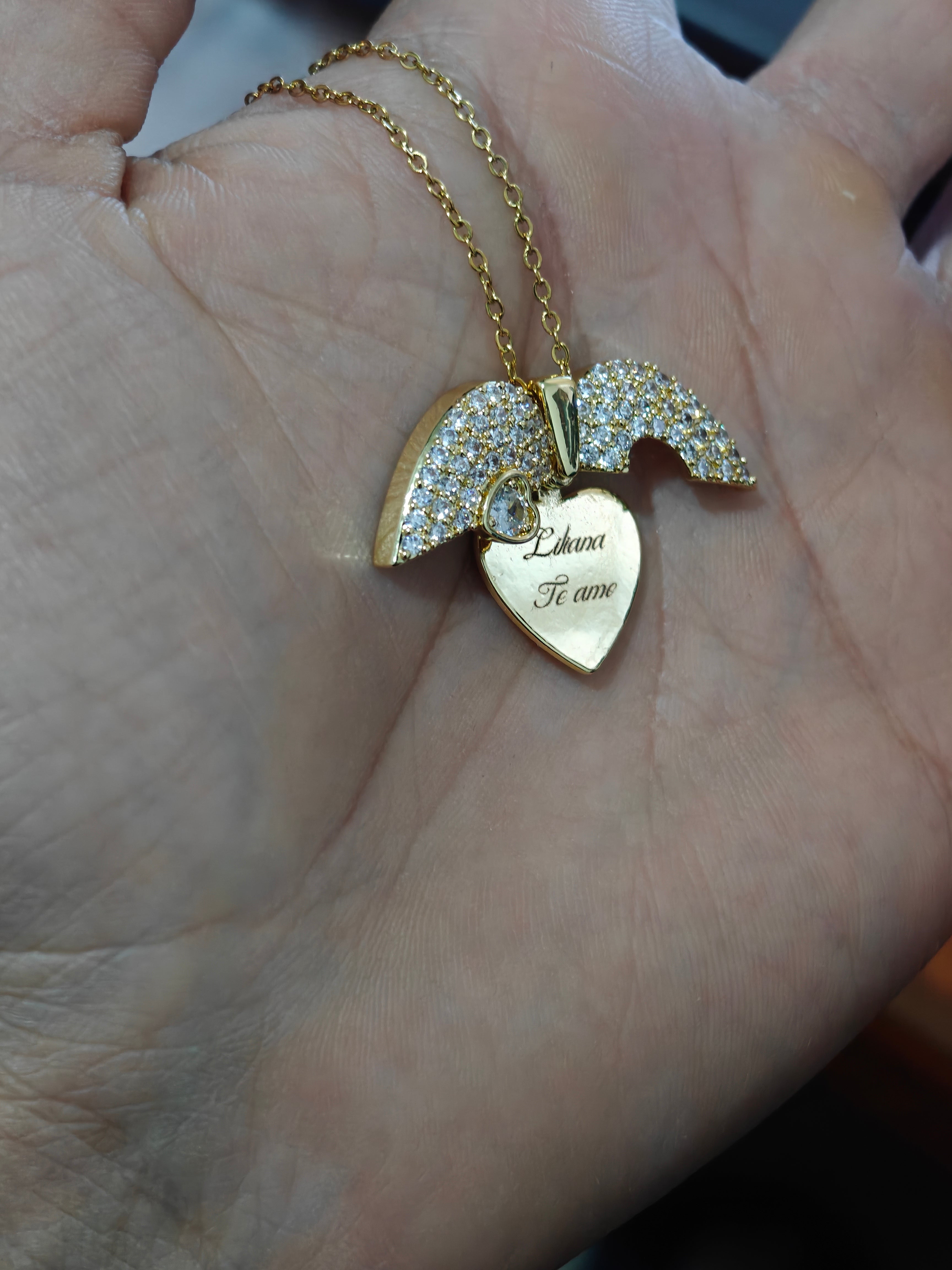 Corazón Con Mensaje Oculto aleación personalizado con fibra láser