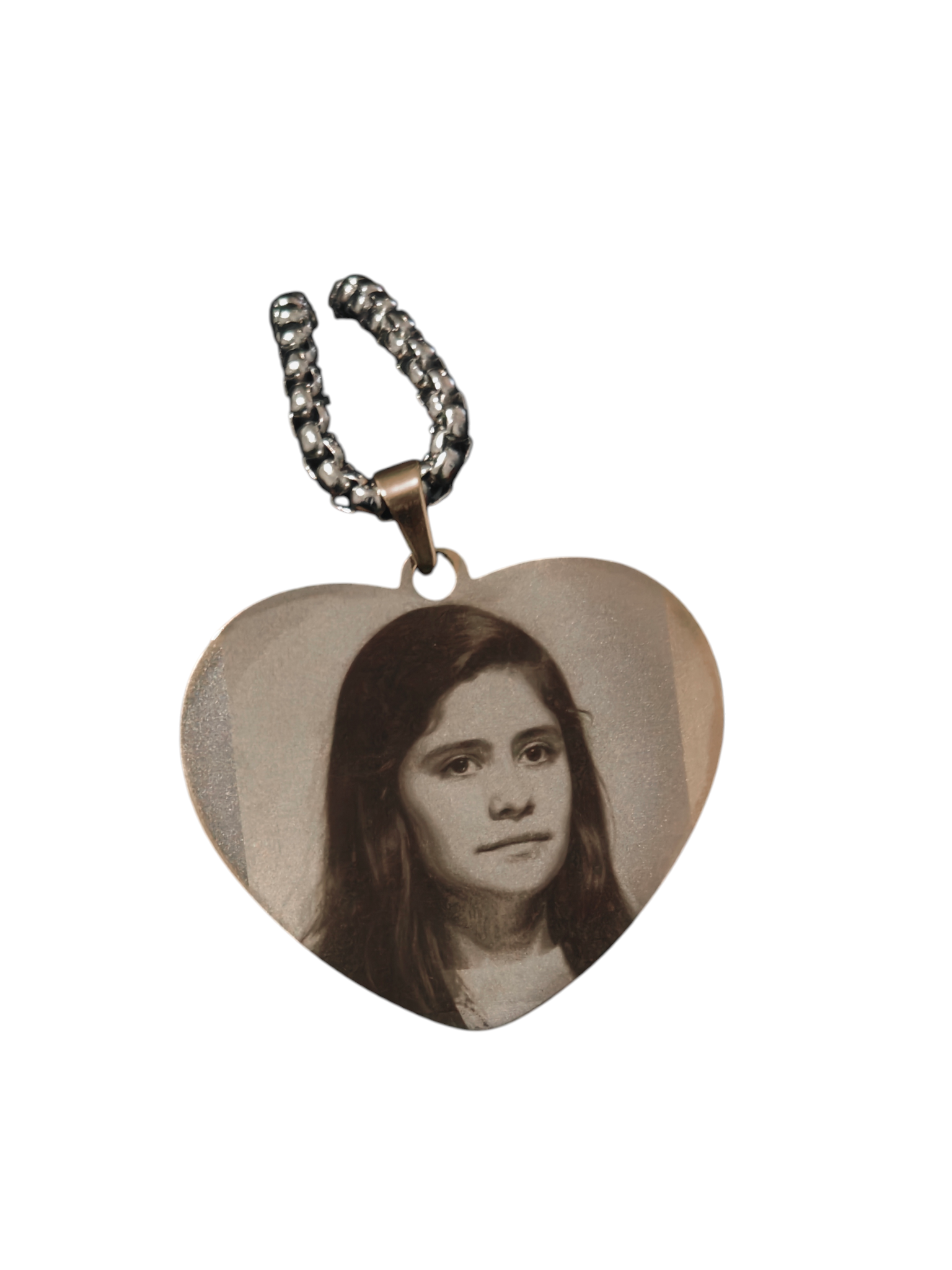Collar Corazón Dorado Con Cadena Cúbica de acero quirúrgico personalizado con fibra láser