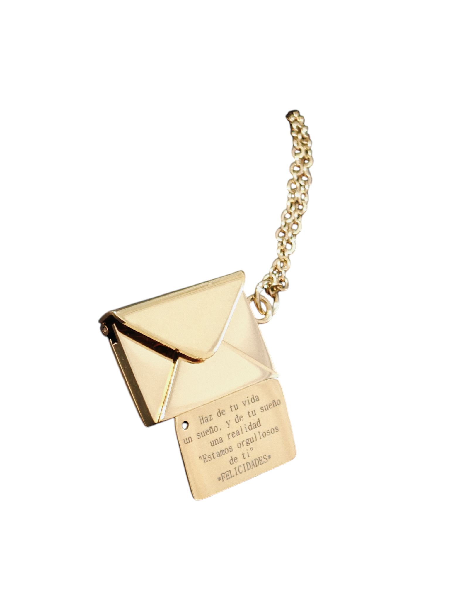 Collar Dorado Sobre-Carta acero quirúrgico personalizado con fibra láser