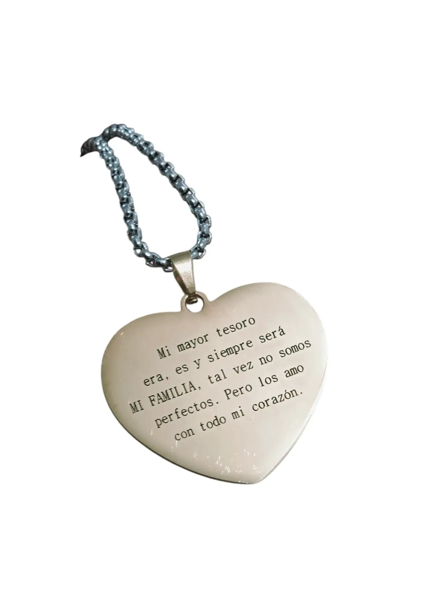 Collar Corazón Dorado Con Cadena Cúbica de acero quirúrgico personalizado con fibra láser