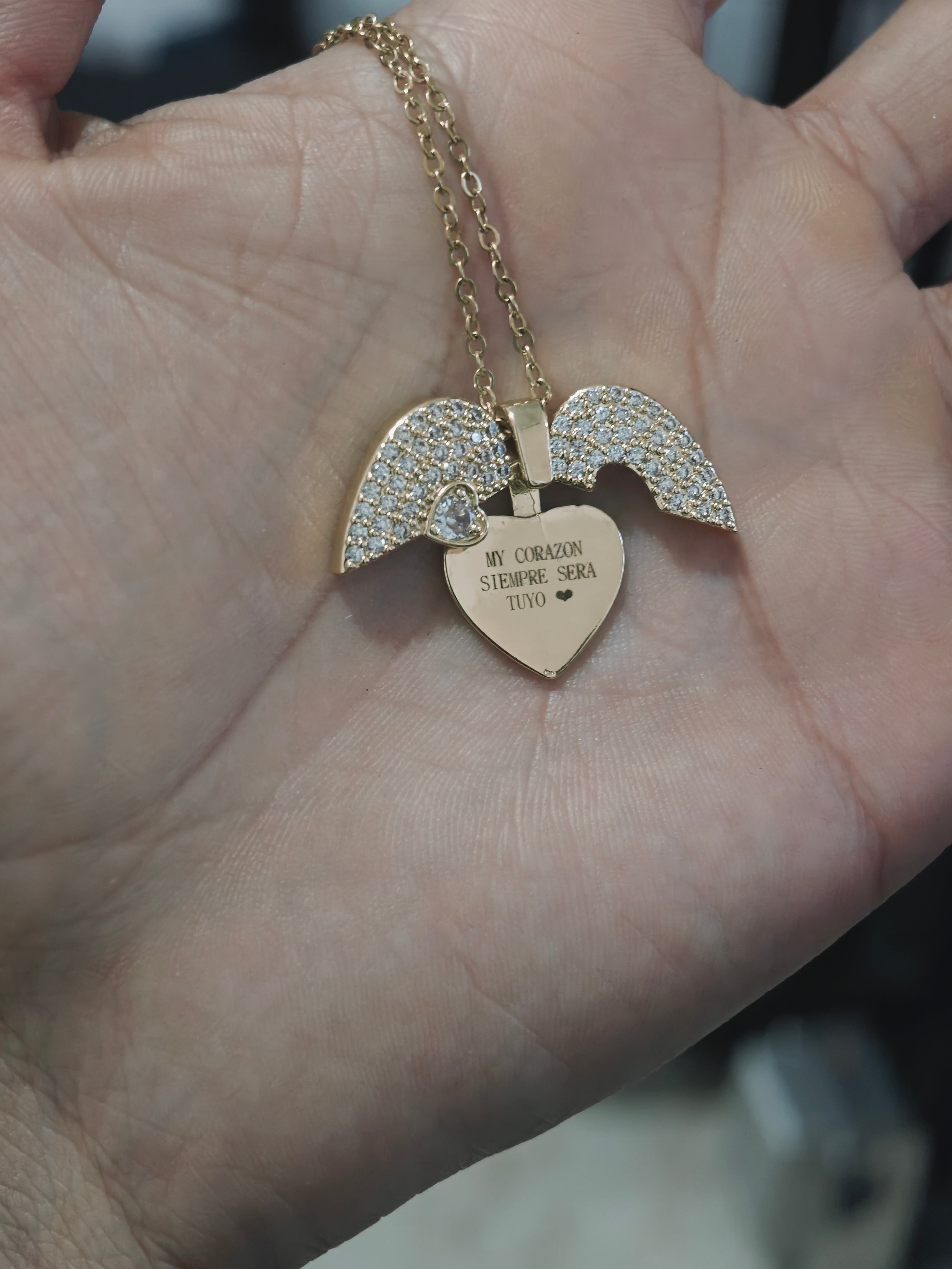 Corazón Con Mensaje Oculto aleación personalizado con fibra láser