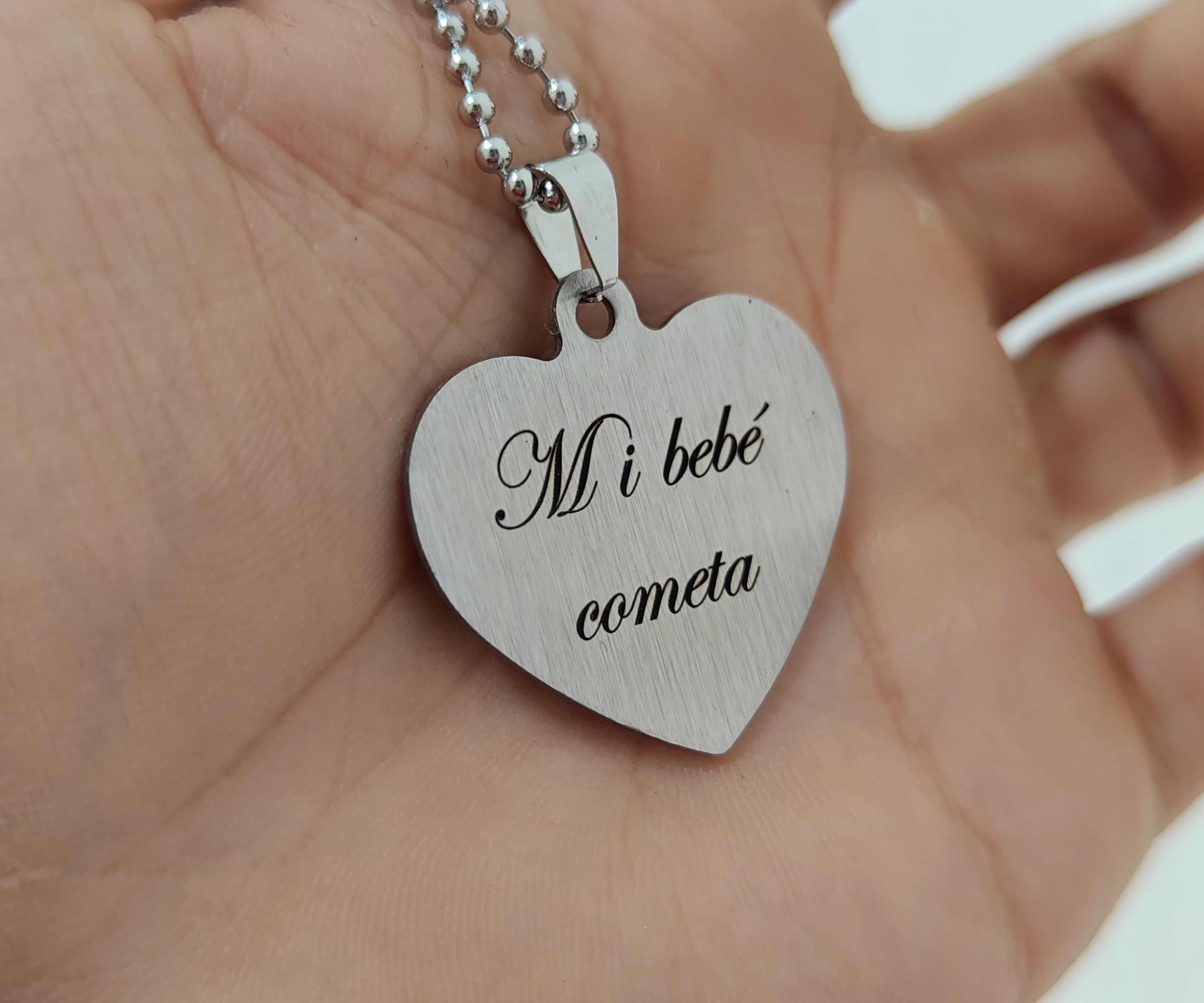 Collar Bebé Cometa acero quirúrgico personalizado con fibra láser