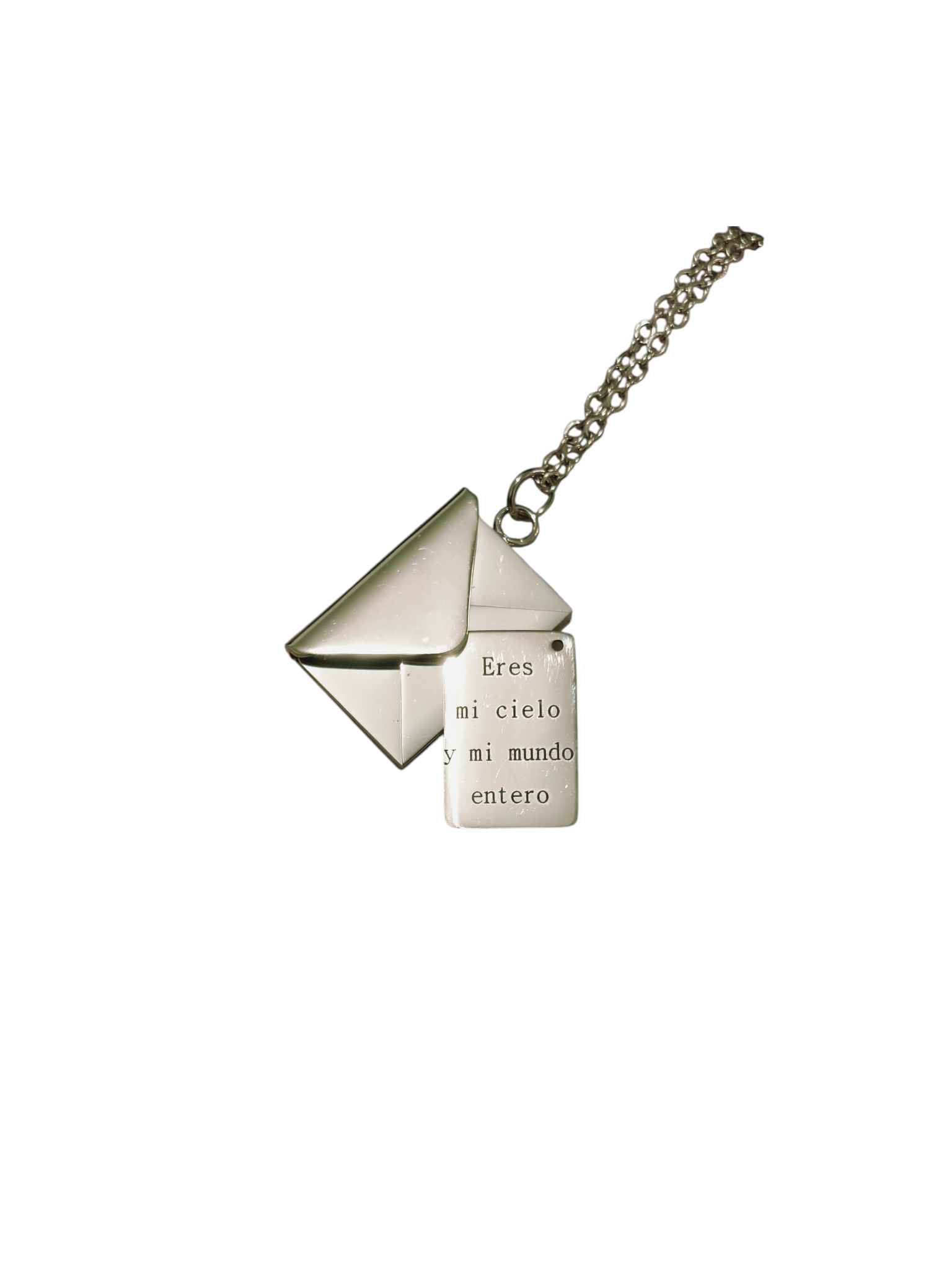 Collar Dorado Sobre-Carta acero quirúrgico personalizado con fibra láser