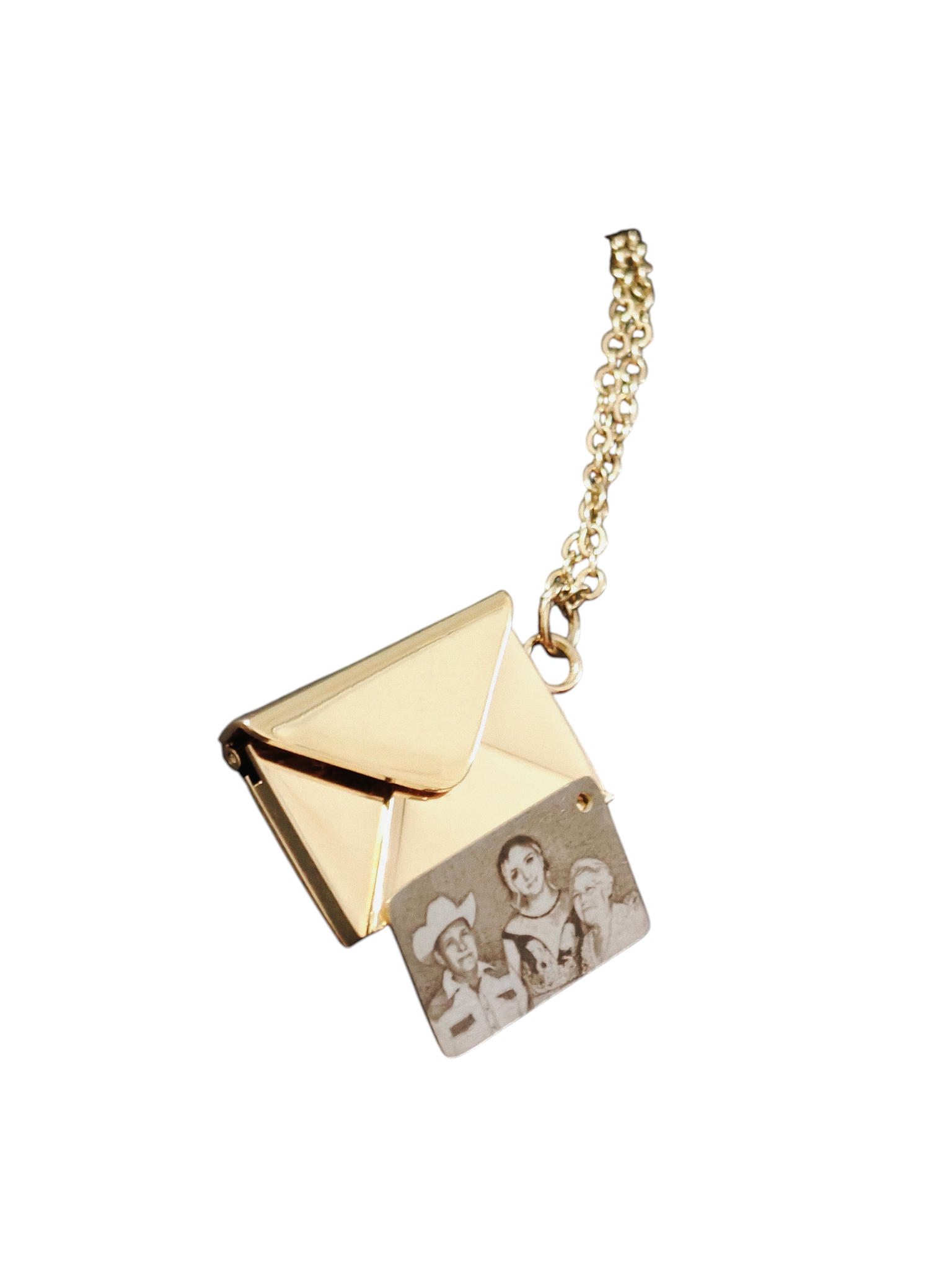 Collar Dorado Sobre-Carta acero quirúrgico personalizado con fibra láser
